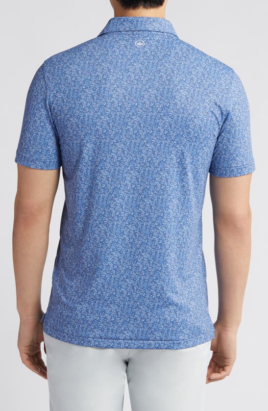 Shop Peter Millar Fields Of Carlsbad Floral Performance Golf Polo In Blue Pearl