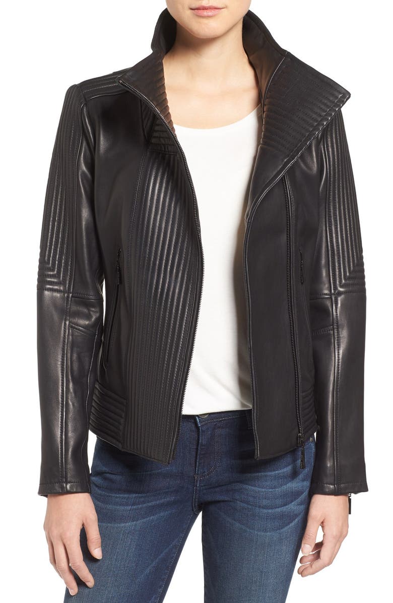 Vince Camuto Trapunto Leather Jacket | Nordstrom