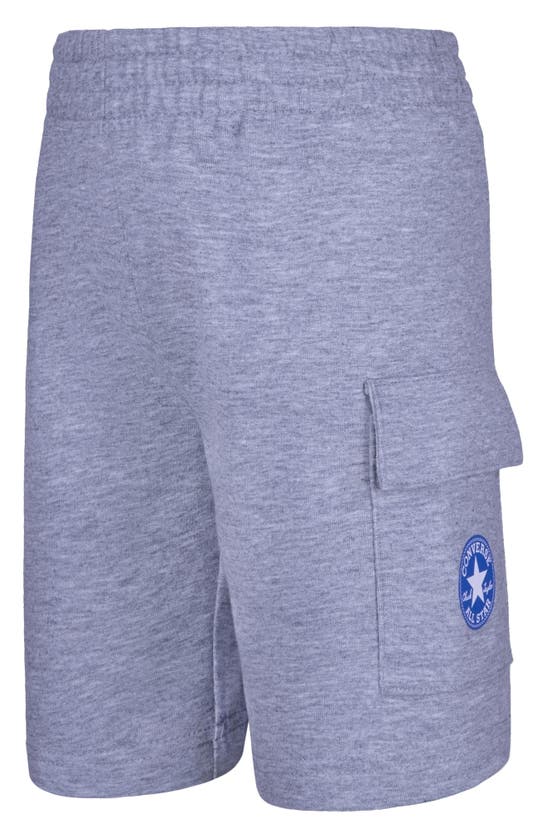 Shop Converse Kids' Distorted Graphic T-shirt & Cargo Shorts Set In Dark Grey Heather