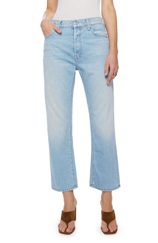Mother The Ditcher High Waist Crop Straight Leg Jeans In Unripped