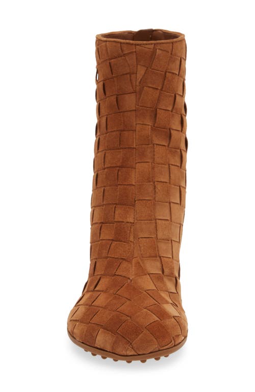 Bottega Veneta Atomic Intrecciato Suede Ankle Boots In Brown