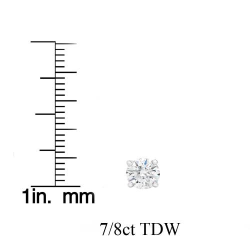 Bliss Diamond 7/8ct Round Cut Diamond Studs Screw Back 14k Gold Lab Grown In 14k White Gold