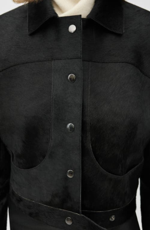 Mango Ribbed Knitted Button-down Polo Shirt Black In Black