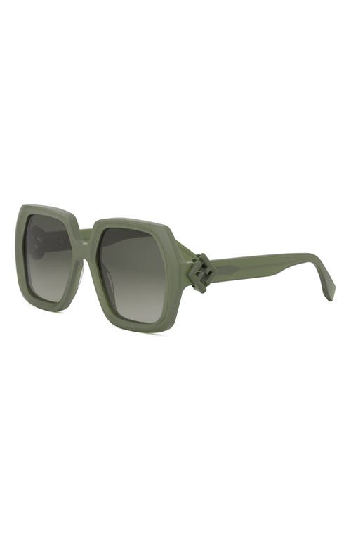 Shop Fendi ' Diamonds 51mm Square Sunglasses In Shiny Light Green/green