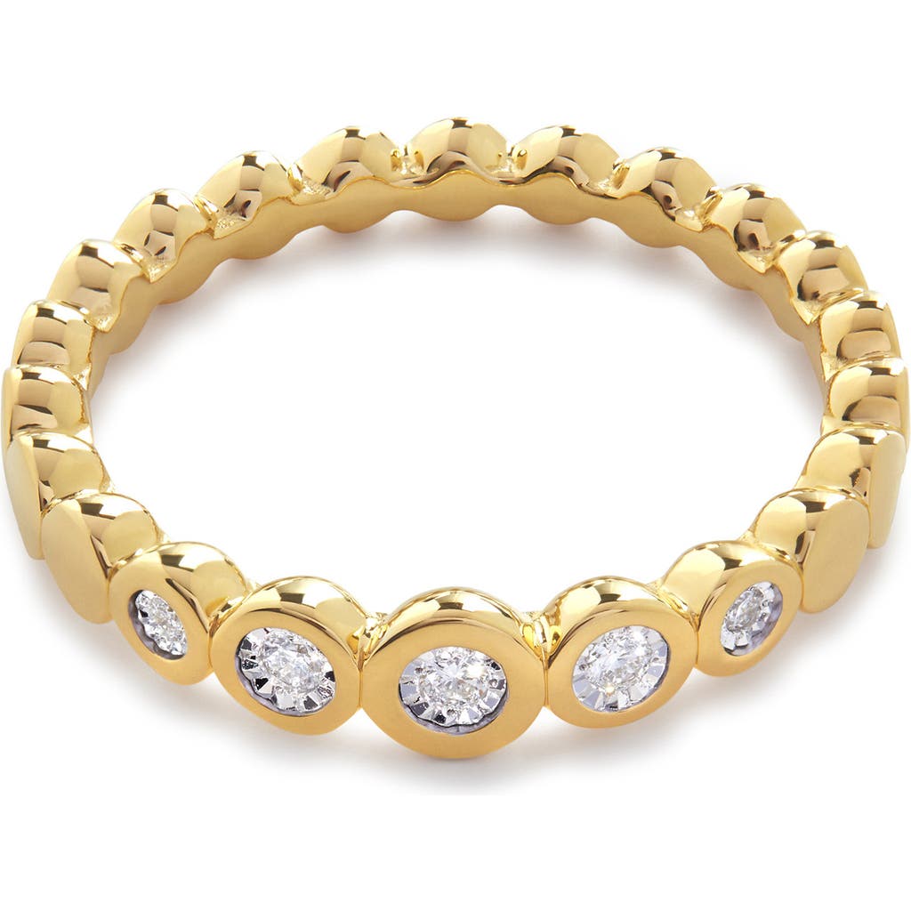 Monica Vinader Lab Created Diamond Half Eternity Ring In 18ct Gold Vermeil/diamond