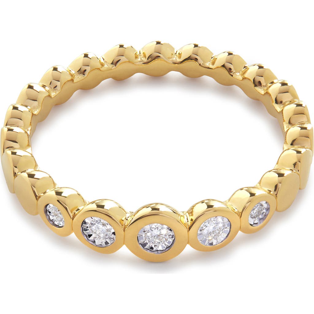 Shop Monica Vinader Lab Created Diamond Half Eternity Ring In 18ct Gold Vermeil/diamond