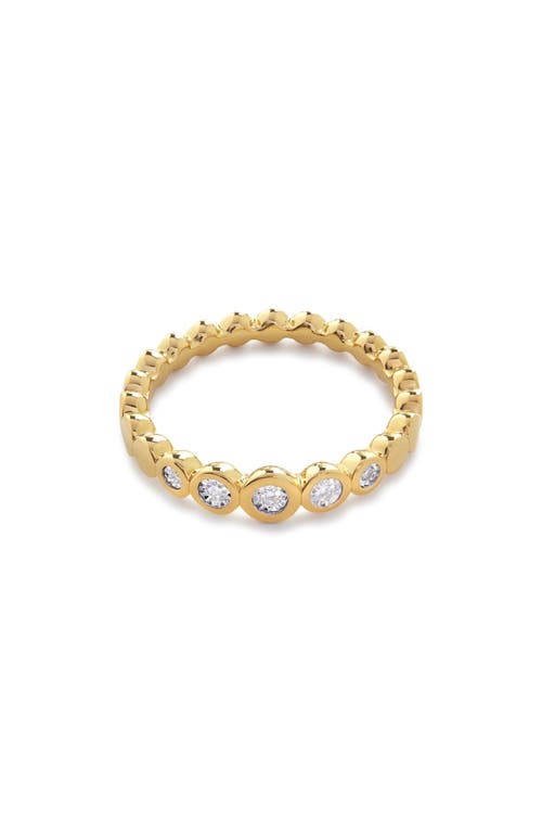 Shop Monica Vinader Lab Created Diamond Half Eternity Ring In 18ct Gold Vermeil/diamond