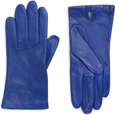 Nordstrom Lambskin Leather Gloves, Blue