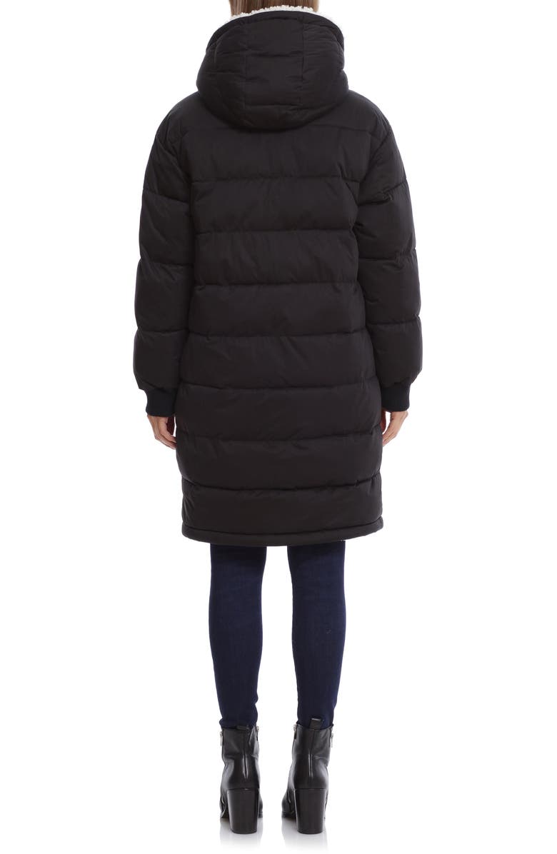 Avec Les Filles Hooded Puffer Coat with Faux Shearling Lining ...