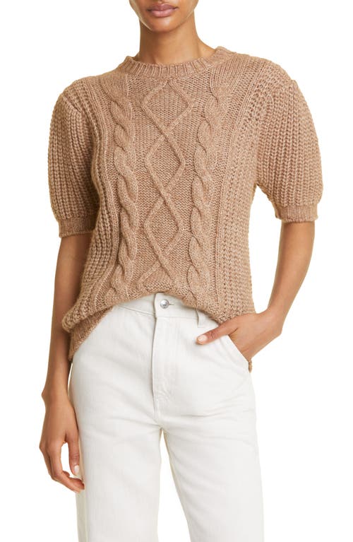 Eleventy Mixed Stitch Puff Sleeve Alpaca & Cotton Sweater in Beige Melange at Nordstrom, Size X-Small