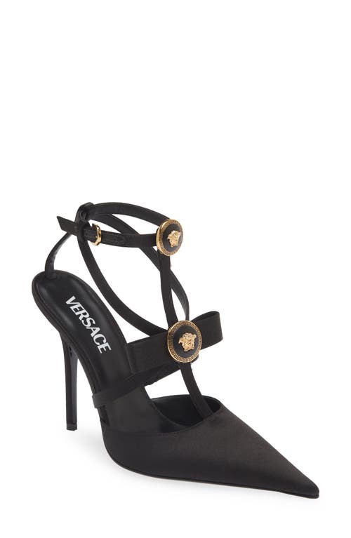 Versace Gianni Ribbon Cage Pointed Toe Pump Black at Nordstrom,