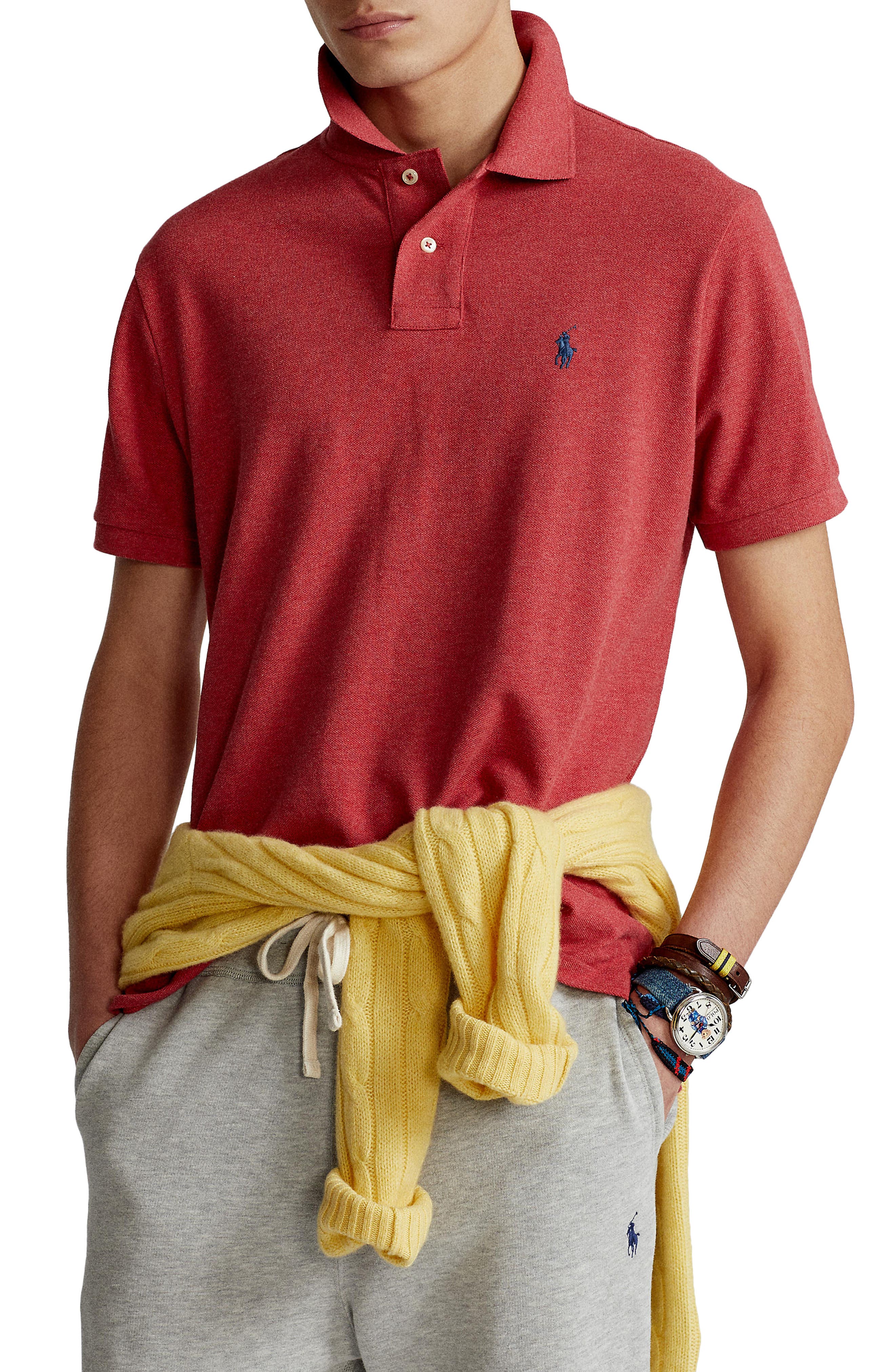 UPC 882926771727 product image for Polo Ralph Lauren Classic Fit Cotton Polo, Size Medium in Venetian Red Heather a | upcitemdb.com