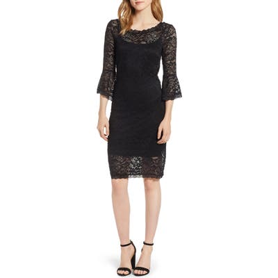 Rosemunde Lace Bell Sleeve Dress, Black