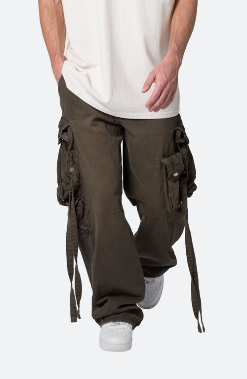 Shop Mnml Strapped Cotton Cargo Pants In Brown