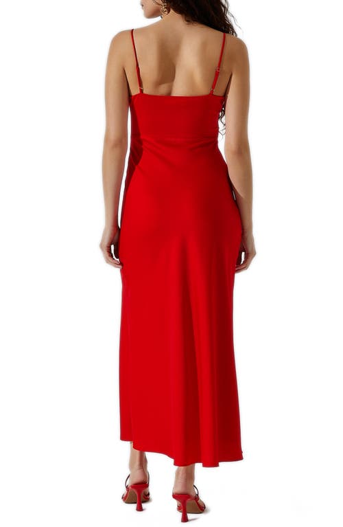 Astr The Label Satin Slipdress In Cherry Red