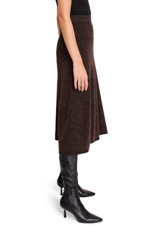 Shop Nic + Zoe Nic+zoe Pixel Knit Midi Skirt In Brown Multi