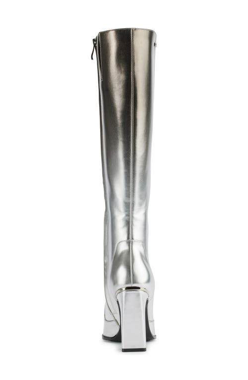 Dkny Soryn Block Heel Knee High Boot In Metallic