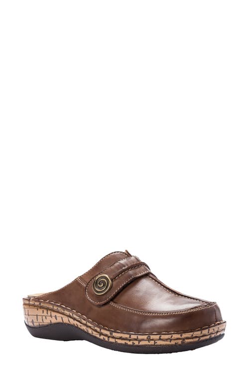 Propét Jana Clog in Brown Leather