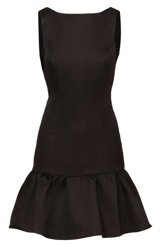 Shop Adrianna Papell Flounce Hem Mikado Cocktail Dress In Black