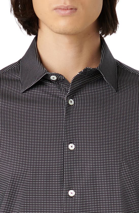 Shop Bugatchi James Ooohcotton® Pin Dot Print Button-up Shirt In Black