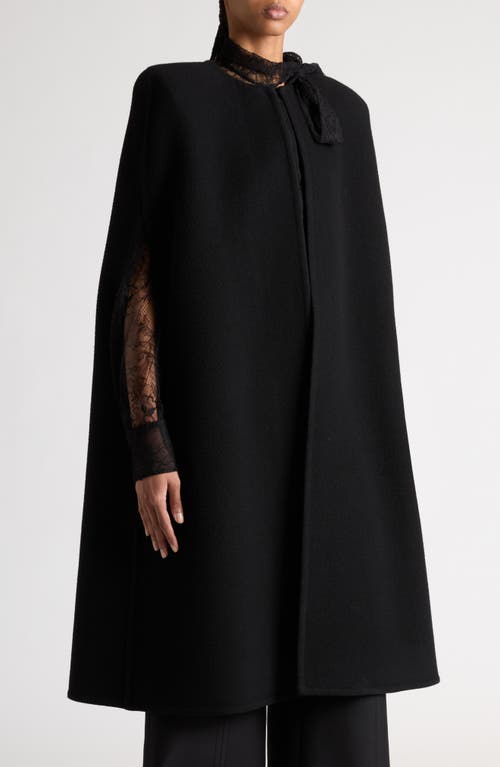 Shop Valentino Garavani Virgin Wool & Cashmere Cape In Nero