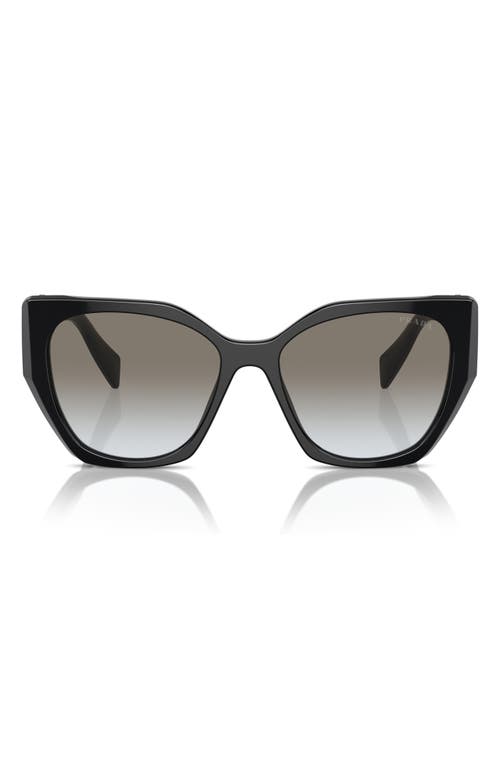 Prada 56mm Gradient Polarized Rectangular Sunglasses in Black at Nordstrom