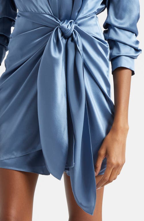 Shop Cinq À Sept Jacey Silk Shirtdress In Vintage Blue