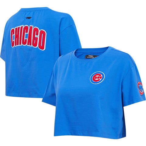 Women's Pro Standard Royal Chicago Cubs Classic Team Boxy Cropped T-Shirt
