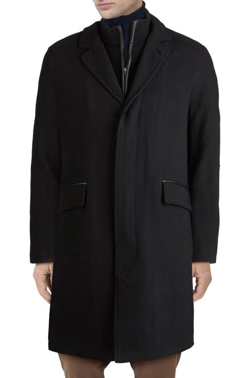 Cole Haan Signature Wool Blend Twill Topcoat in Black