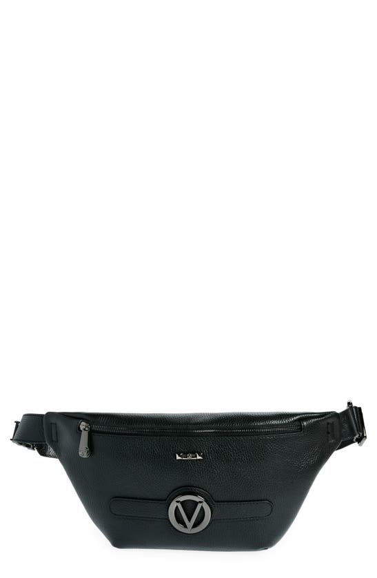 Shop Valentino By Mario Valentino Mikey Dollaro Leather Belt Bag In Black