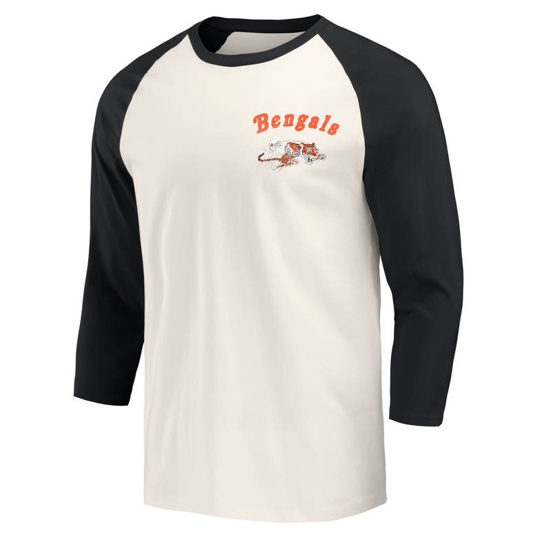 Shop Darius Rucker Collection By Fanatics Black/white Cincinnati Bengals Raglan 3/4 Sleeve T-shirt