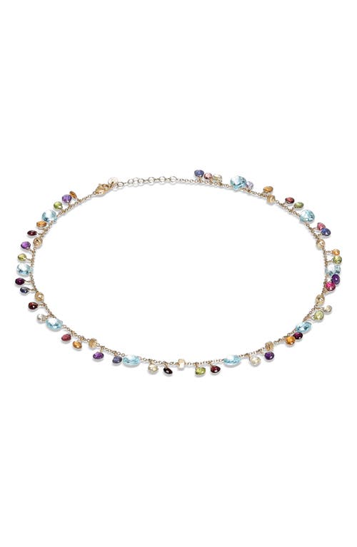 Marco Bicego Paradise 18K Yellow Gold Blue Topaz & Mixed Semiprecious Stones Single Strand Necklace at Nordstrom, Size 16.5