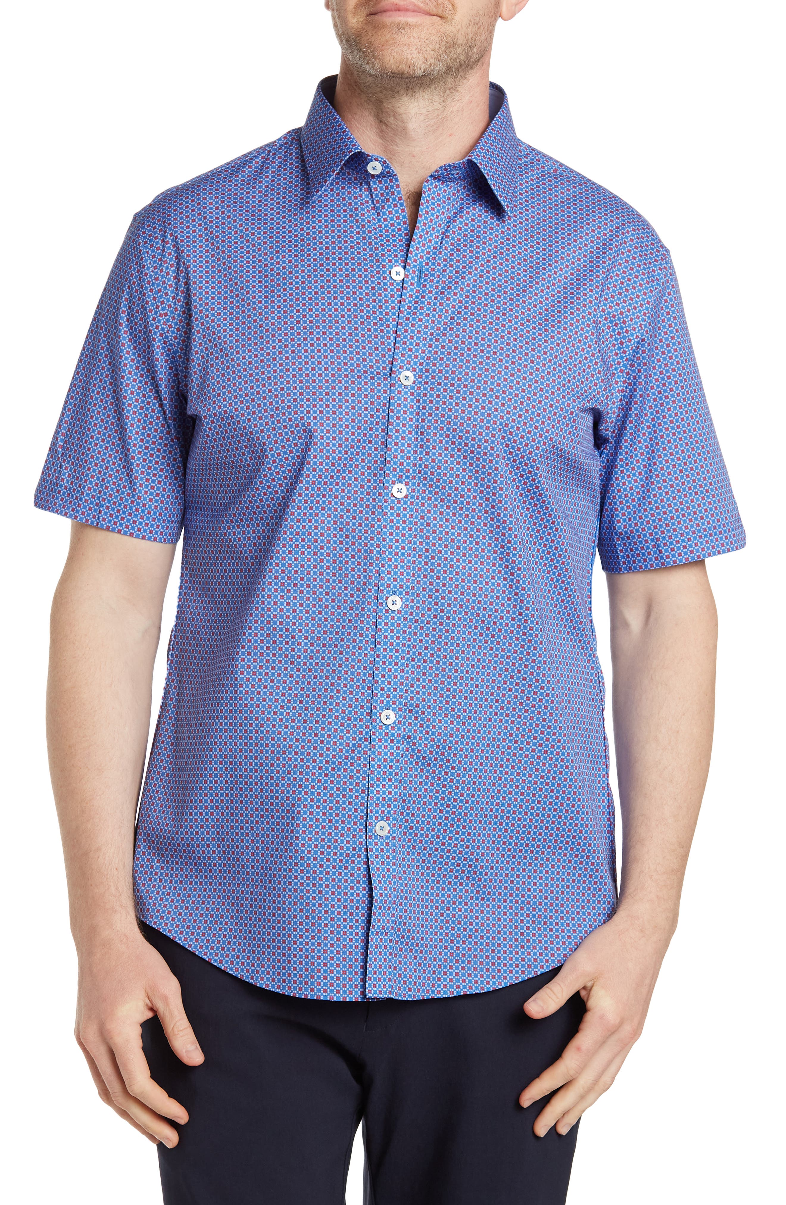$198 NWT Zachary Prell Long Sleeve Woven Shirt pink Size-XL