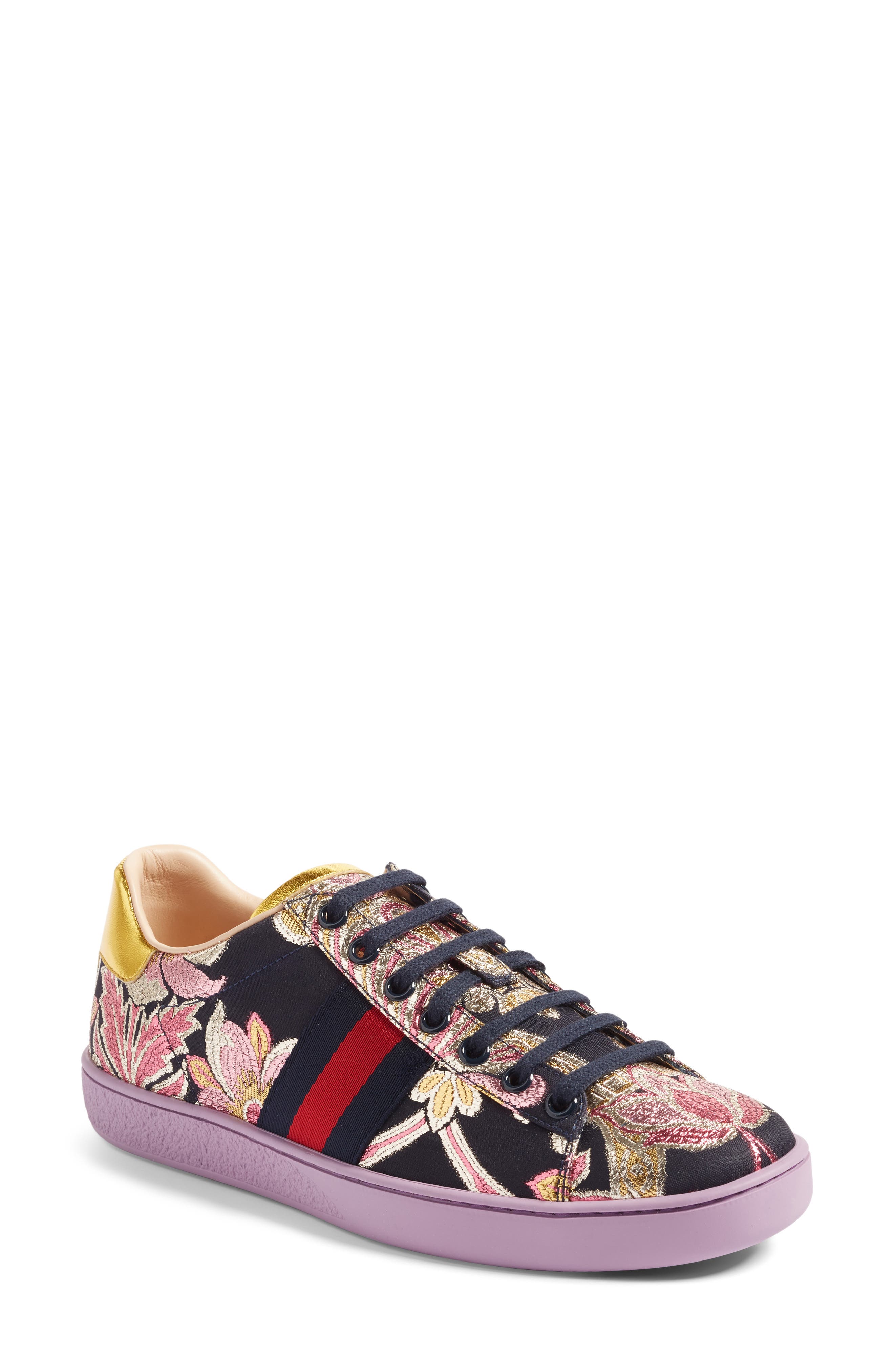 gucci ace floral sneakers