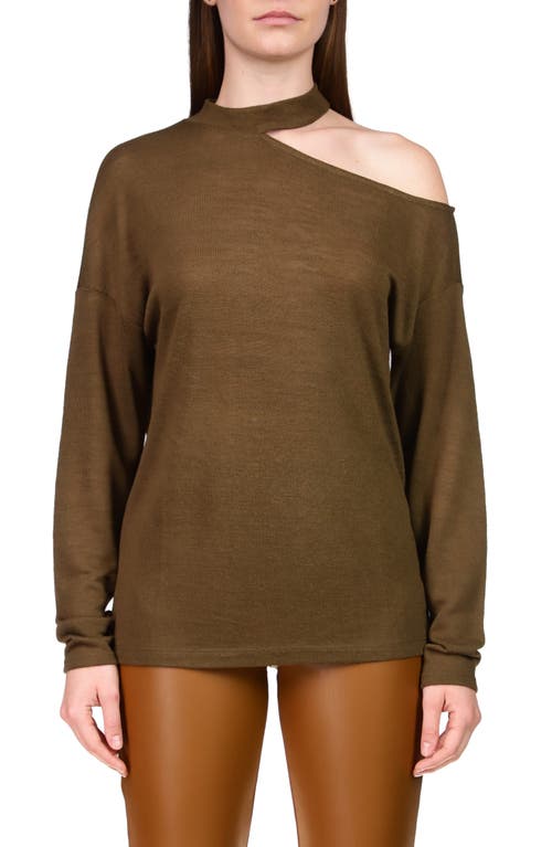 Sanctuary Full Time Lover Cutout Top in Olive Oil