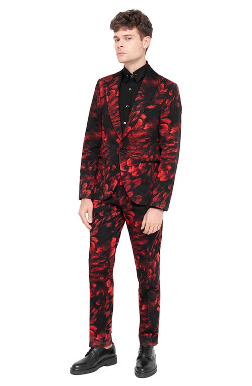 Shop Twisted Tailor Heron Skinny Fit Red Floral Stretch Cotton Sport Coat