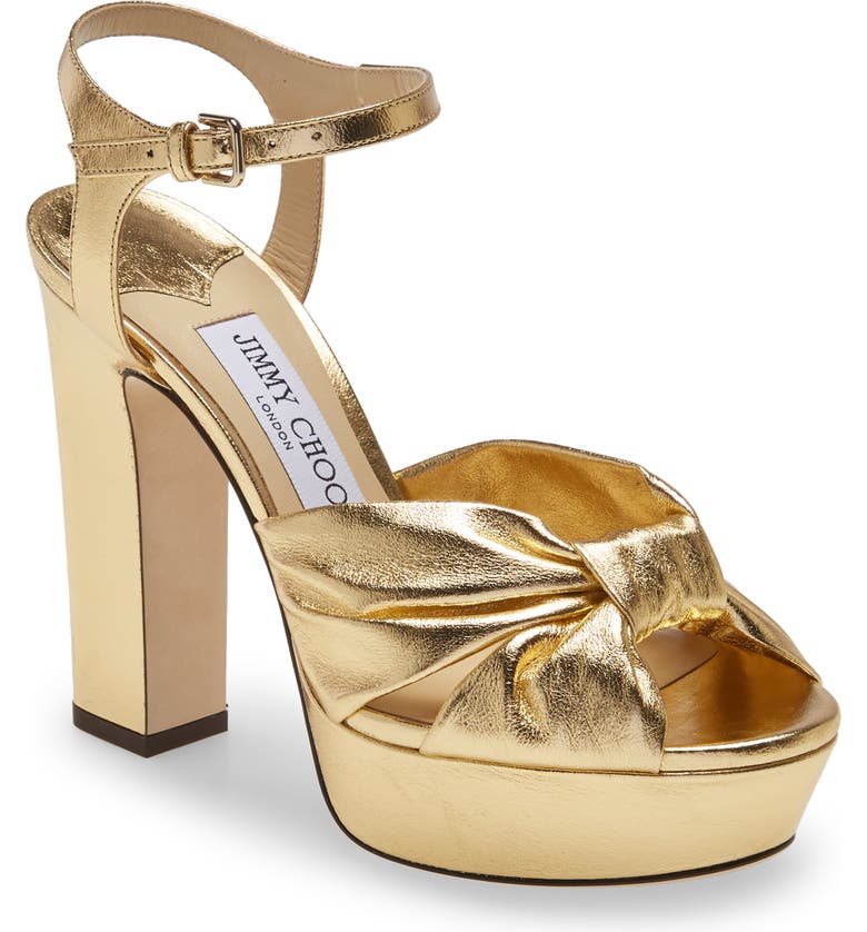 Jimmy Choo Heloise Metallic Platform Sandal (Women) | Nordstrom