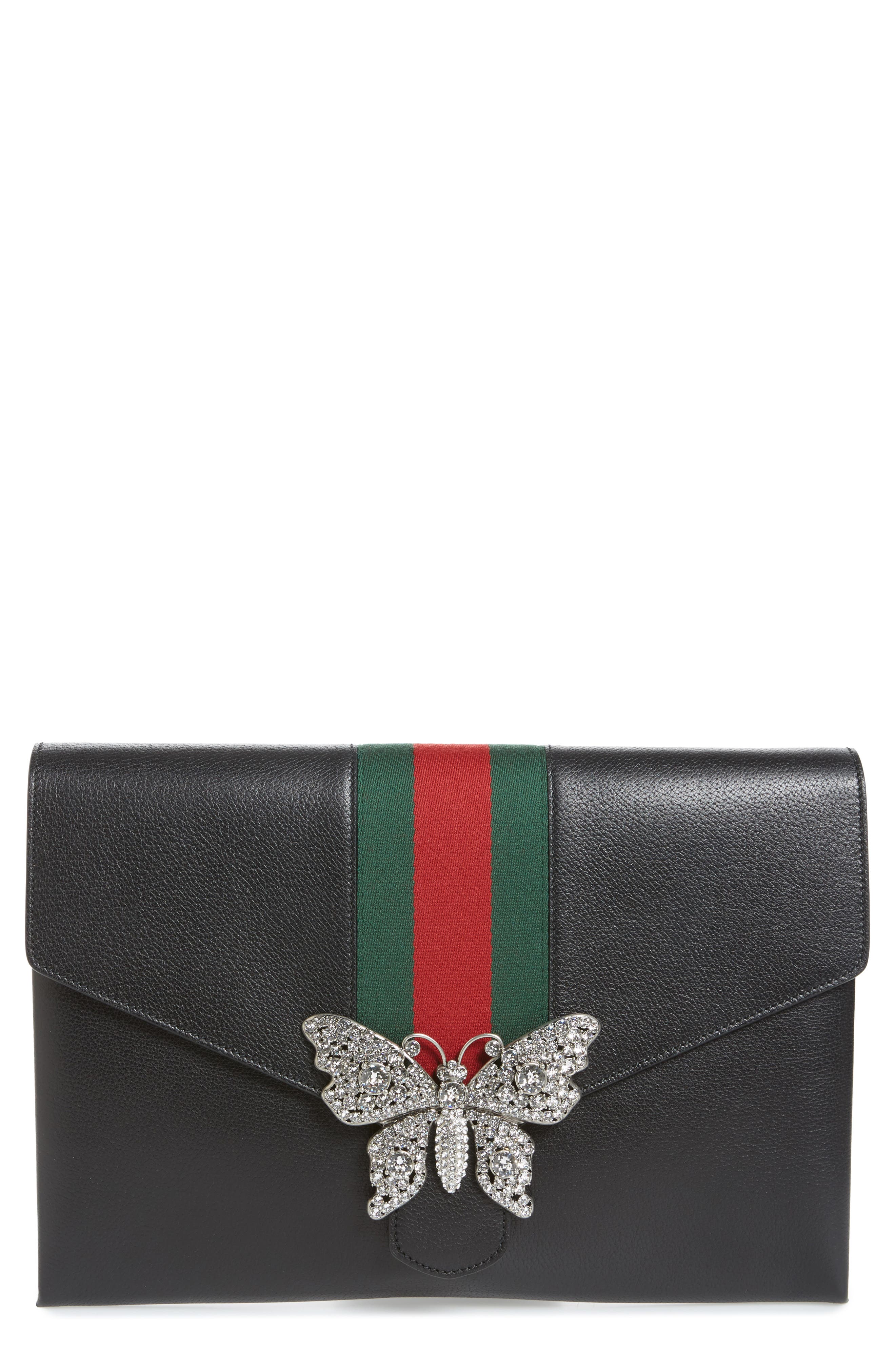 gucci butterfly clutch