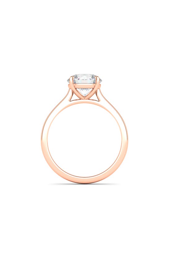 Shop Hautecarat 18k White Gold Round Cut Lab Created Diamond Engagement Ring In 18k Rose Gold