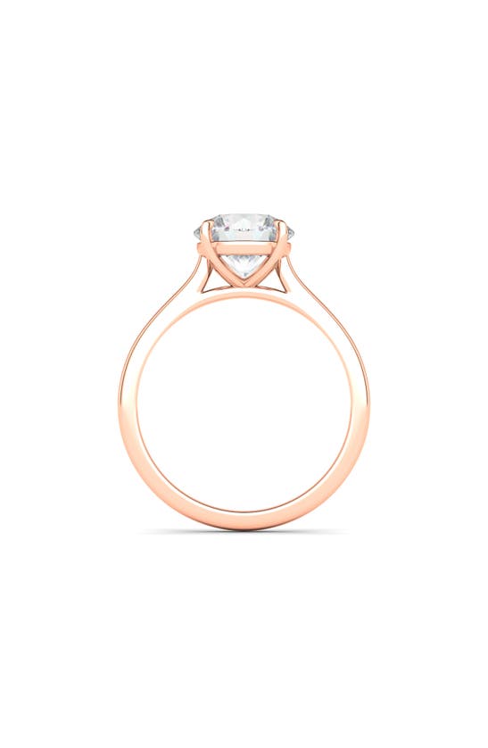 Hautecarat 18k White Gold Round Cut Lab Created Diamond Engagement Ring In 18k Rose Gold