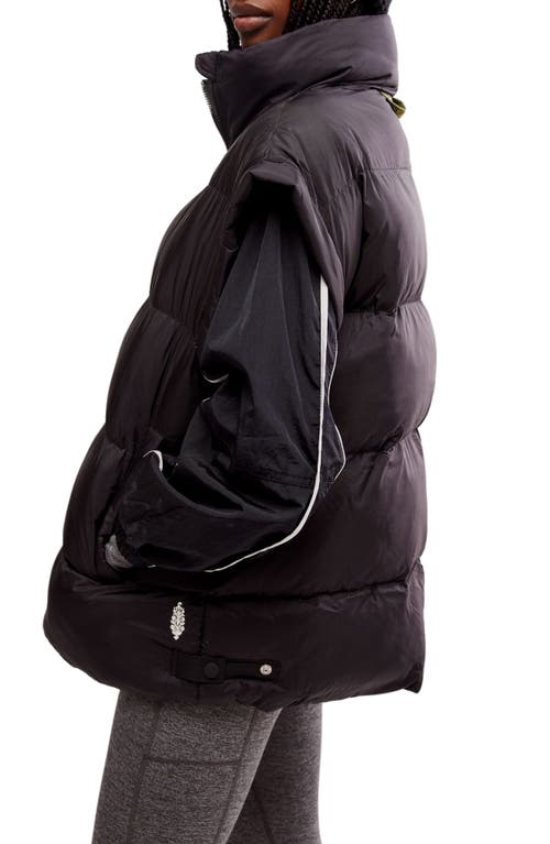 Free People In A Bubble Oversize Puffer Vest In Black
