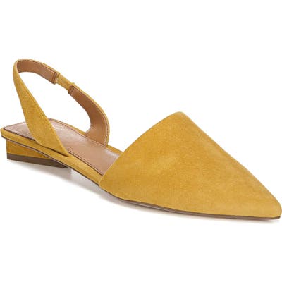 Sarto By Franco Sarto Graydon Pointy Toe Slingback Flat, Yellow