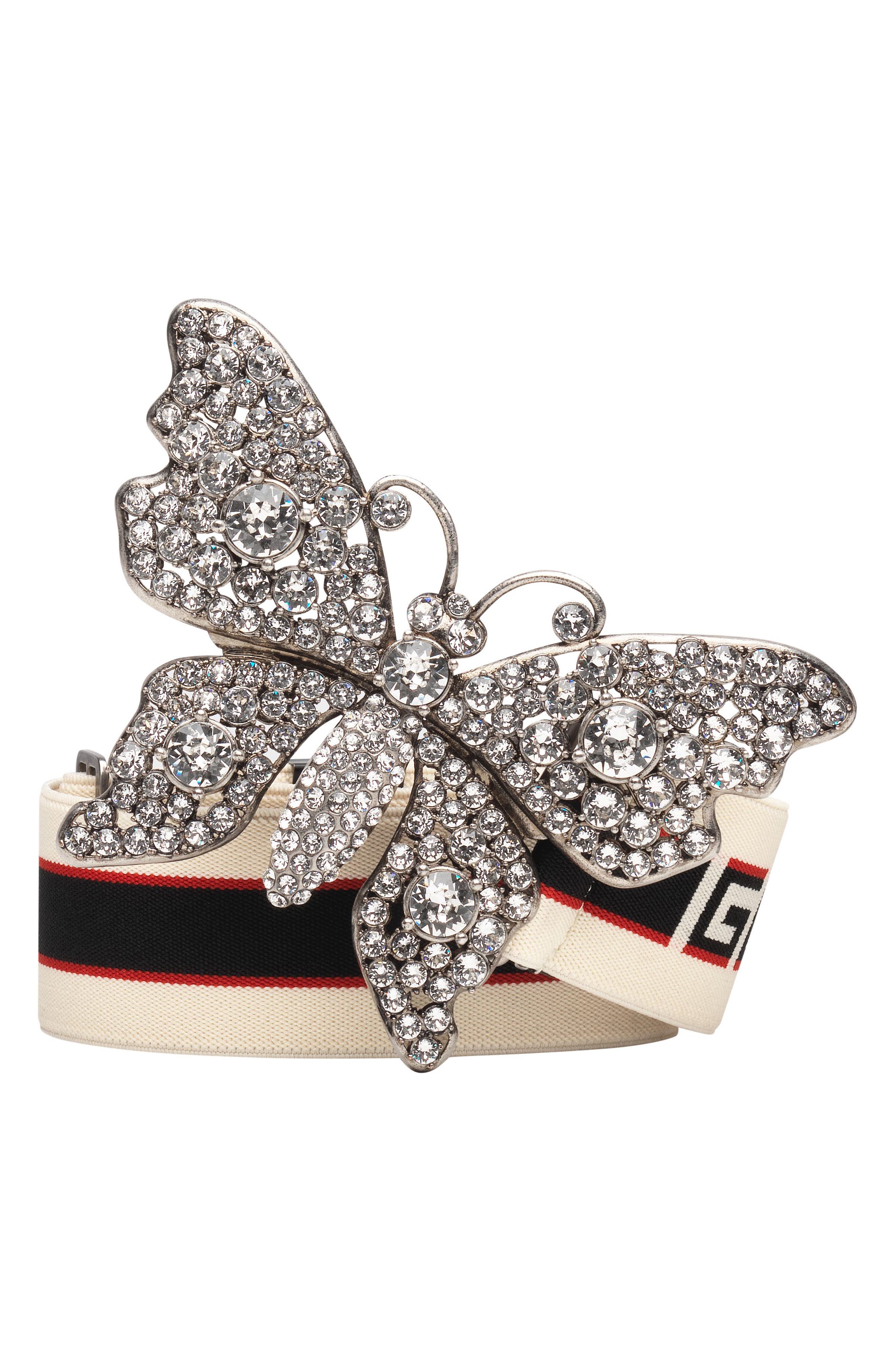 Gucci Crystal Embellished Butterfly Web 