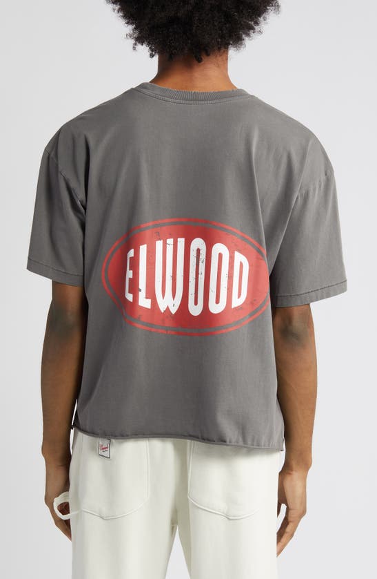 Shop Elwood Crop Jersey Graphic T-shirt In Vintage Grey