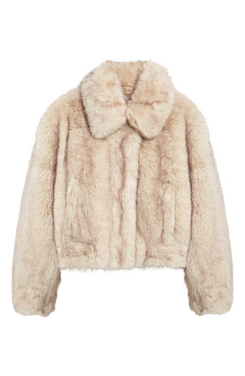 Stand Studio Lena Faux Fur Bomber Jacket In Natural