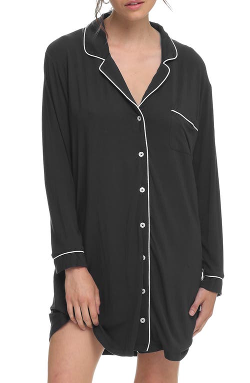 Kate Long Sleeve Nightgown in Black