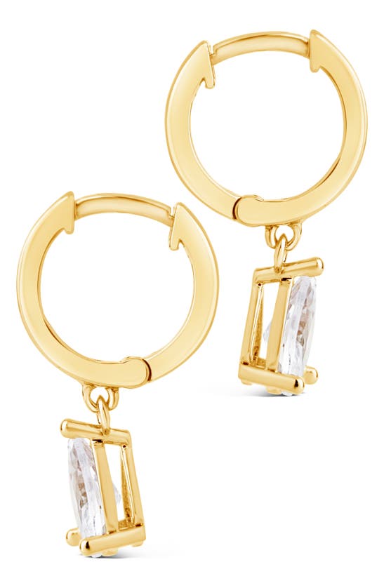 Shop Sterling Forever Adalie Cubic Zirconia Pear Drop Huggie Hoop Earrings In Gold
