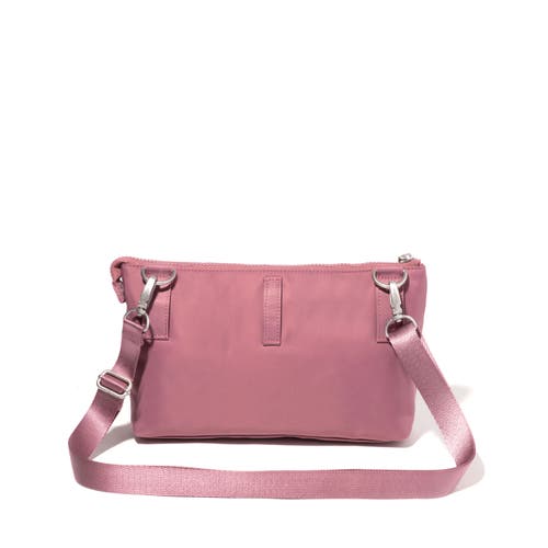 Shop Baggallini Pocket Belt Bag Convertible Crossbody Waist Pack In Mauve Twill