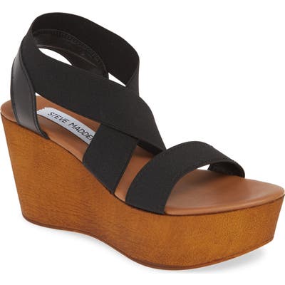 Steve Madden Barbara Platform Wedge Sandal, Black