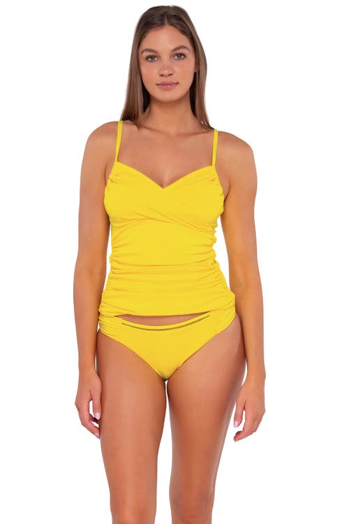 Shop Sunsets Simone Tankini-dd-cup In Lemon Zest Sandbar Rib